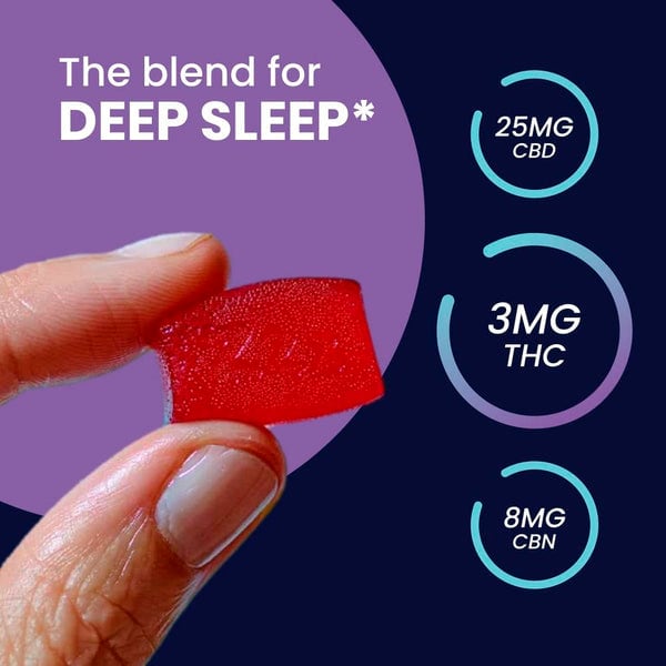 Slumber Deep Zzzs CBDCBNTHC Gummies For Sleep Lemon Raspberry Full Spectrum 30ct 240mg CBN 90mg THC 750mg CBD 2